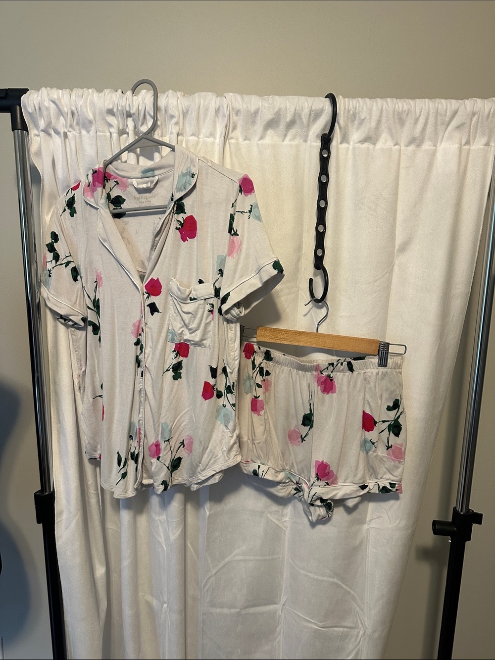 Kate Spade Floral Short Pajama Set - Pink & Cream